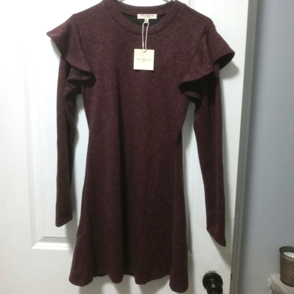 NWT Free Generation Maroon Dress